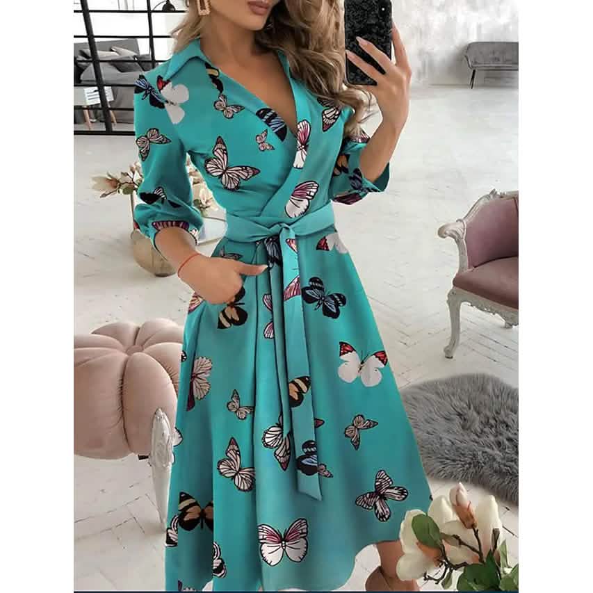 Women's A Line Dress Butterfly Print Women's Dresses - Tophatter Daily Deals