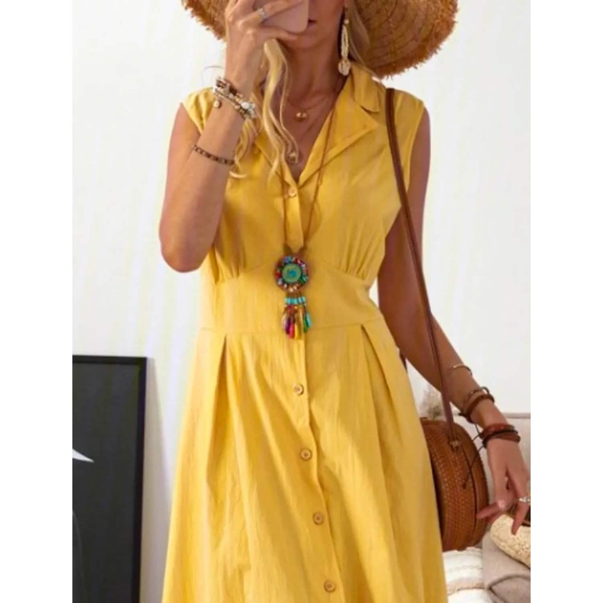 Women's A-Line Shirt Collar Casual Dress Women's Dresses - Tophatter Daily Deals
