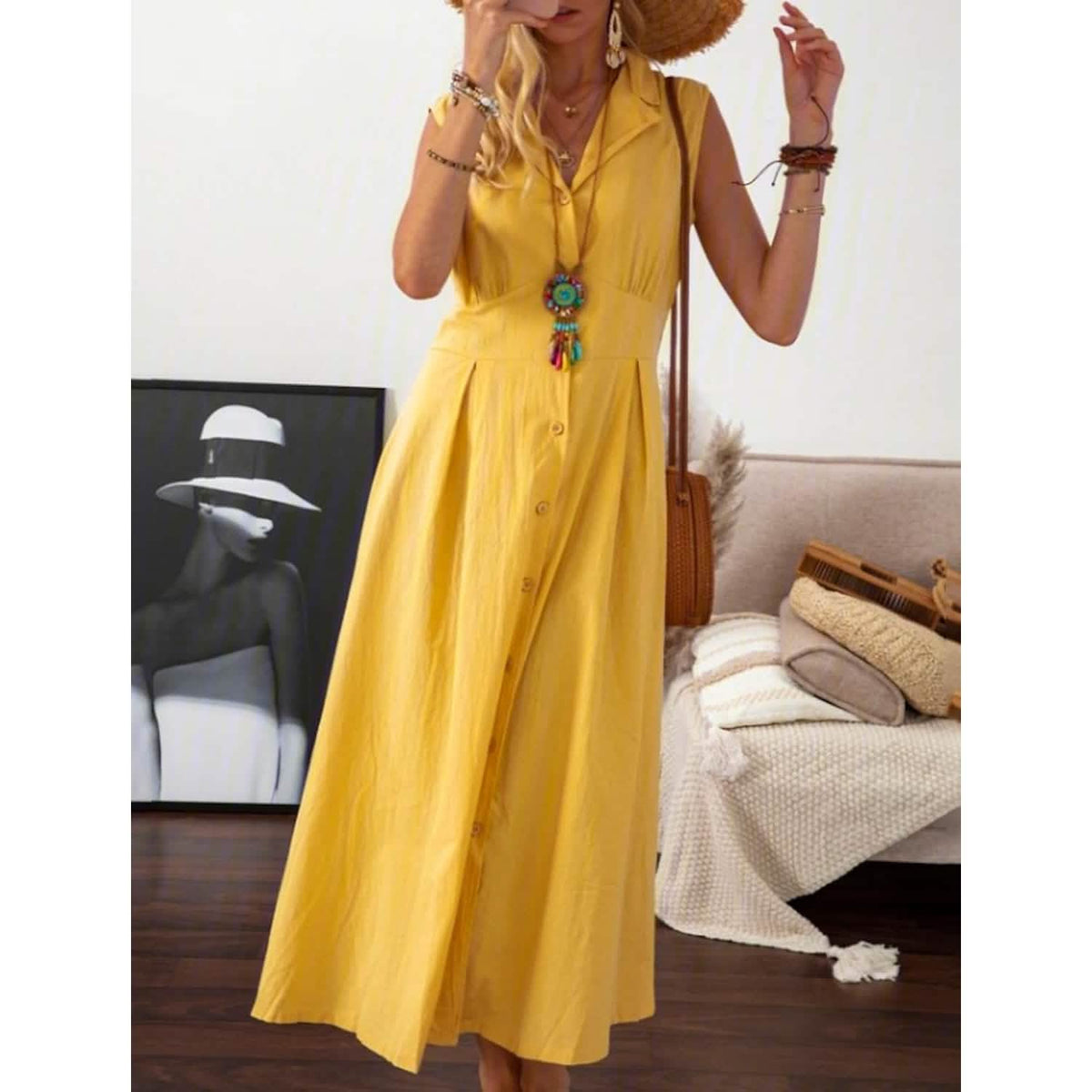 Women's A-Line Shirt Collar Casual Dress Women's Dresses - Tophatter Daily Deals