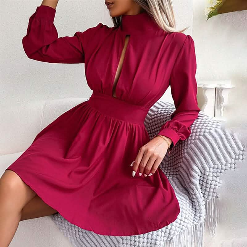 Women's A Line Turtleneck Mini Dress Women's Dresses - Tophatter Daily Deals