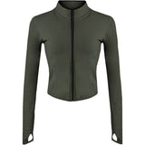 Women's Athletic Full Zip Lightweight Workout Jacket Army Green Women's Outerwear - Tophatter Daily Deals