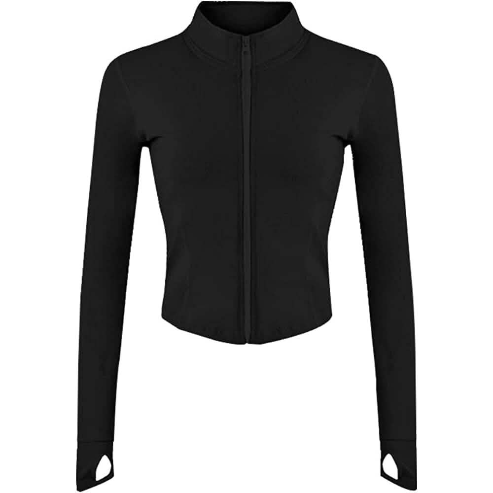 Women's Athletic Full Zip Lightweight Workout Jacket Black Women's Outerwear - Tophatter Daily Deals