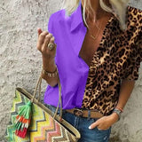 Women's Autumn Casual Deep V Neck Top Purple Women's Tops - Tophatter Daily Deals
