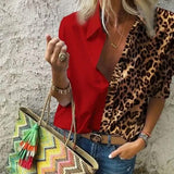 Women's Autumn Casual Deep V Neck Top Red Women's Tops - Tophatter Daily Deals