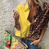 Women's Autumn Casual Deep V Neck Top Yellow Women's Tops - Tophatter Daily Deals
