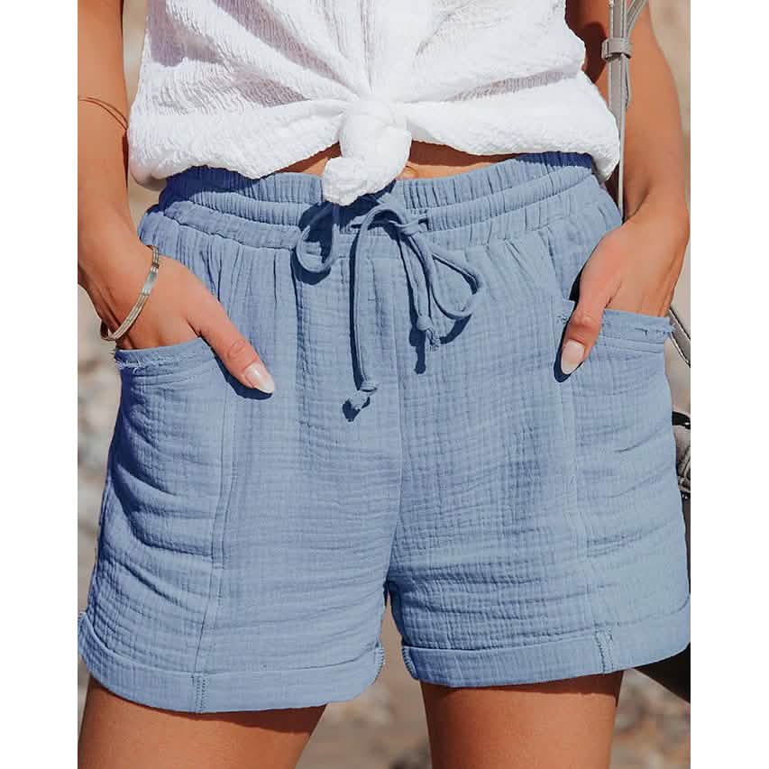 Women's Basic Casual Sports Shorts Blue Women's Bottoms - Tophatter Daily Deals