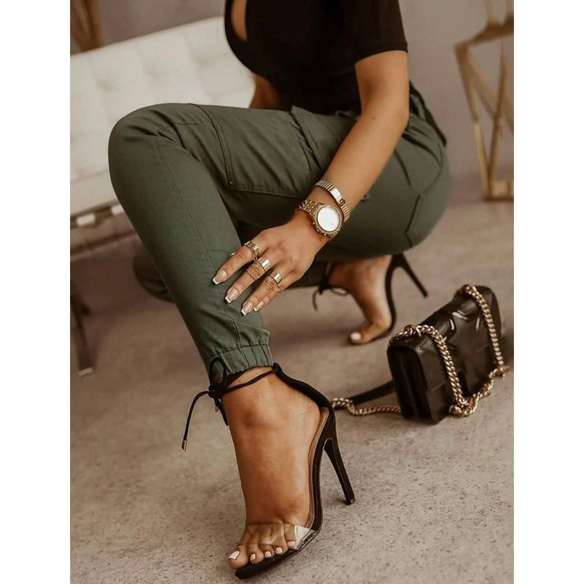 Women's Basic Essential Casual Sporty Tactical Cargo Trousers Women's Bottoms - Tophatter Daily Deals
