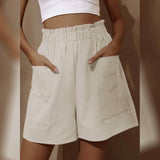 Women's Basic Essential Casual/Sporty Wide Leg Bermuda Shorts Beige Women's Bottoms - Tophatter Daily Deals
