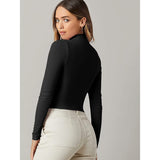 Women's Basic Mock Neck Long Sleeve Top Women's Tops - Tophatter Daily Deals