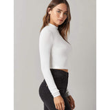 Women's Basic Mock Neck Long Sleeve Top Women's Tops - Tophatter Daily Deals
