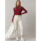 Women's Basic Mock Neck Long Sleeve Top Women's Tops - Tophatter Daily Deals