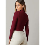 Women's Basic Mock Neck Long Sleeve Top Women's Tops - Tophatter Daily Deals