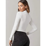Women's Basic Mock Neck Long Sleeve Top Women's Tops - Tophatter Daily Deals