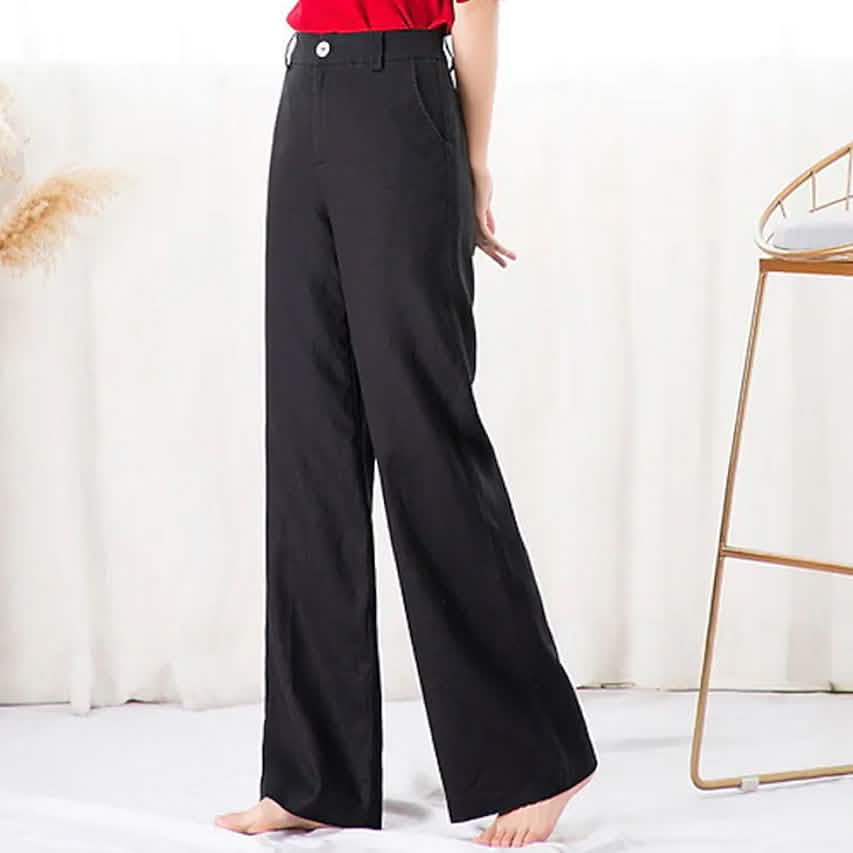 Women's Basic Soft Straight Twill Pants Black Women's Bottoms - Tophatter Daily Deals