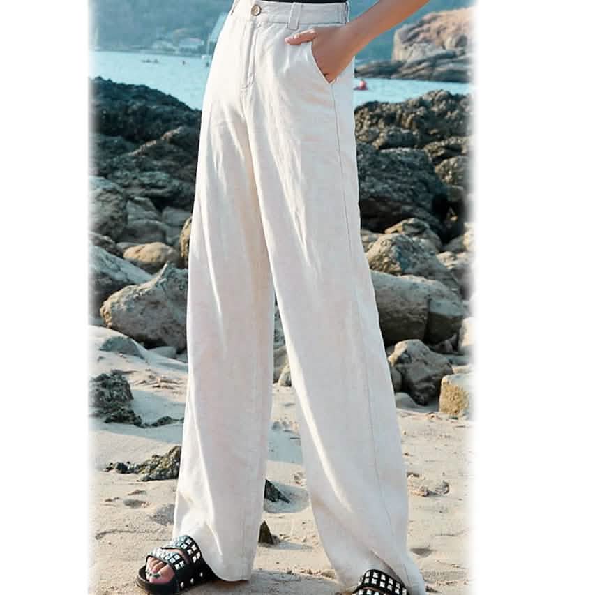 Women's Basic Soft Straight Twill Pants White Women's Bottoms - Tophatter Daily Deals