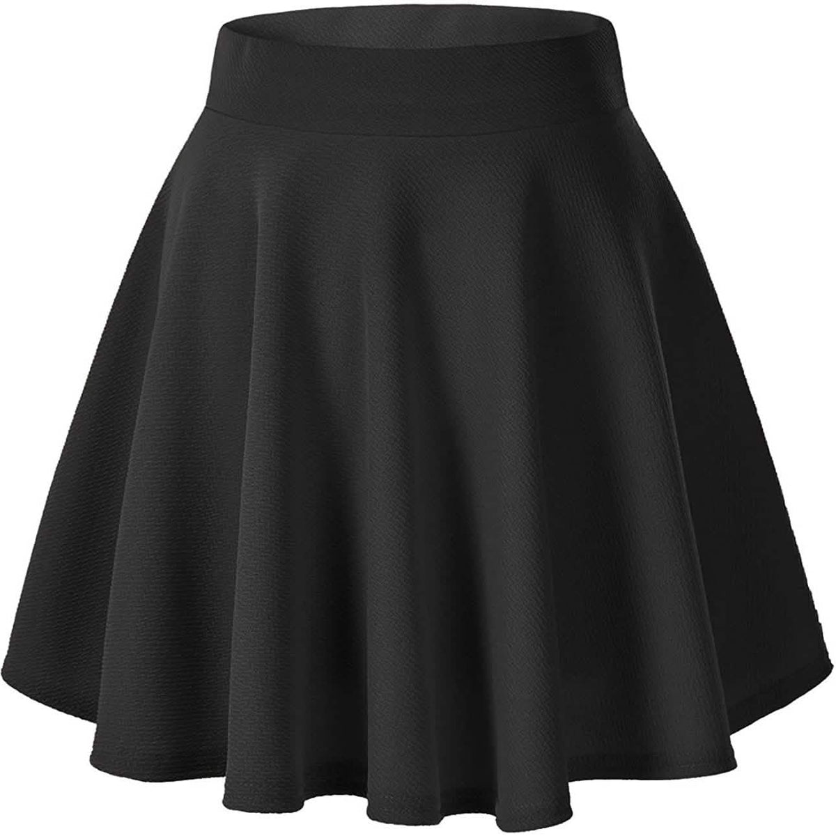 Women's Basic Versatile Flared Mini Skater Skirt Black Women's Bottoms - Tophatter Daily Deals
