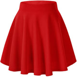 Women's Basic Versatile Flared Mini Skater Skirt Red Women's Bottoms - Tophatter Daily Deals