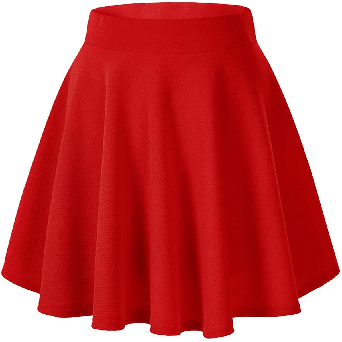 Women's Basic Versatile Flared Mini Skater Skirt Red Women's Bottoms - Tophatter Daily Deals
