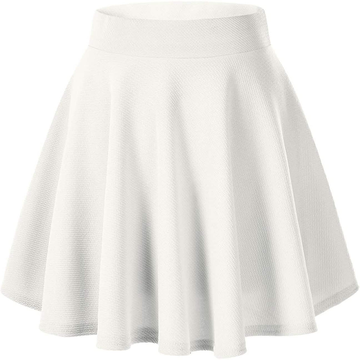 Women's Basic Versatile Flared Mini Skater Skirt White Women's Bottoms - Tophatter Daily Deals