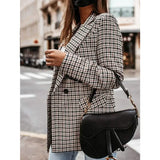 Women's Blazer Casual Jacket Long Sleeve Plaid Check Quilted Women's Outerwear - Tophatter Daily Deals
