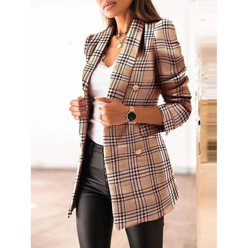 Women's Blazer Casual Jacket Khaki Women's Outerwear - Tophatter Daily Deals