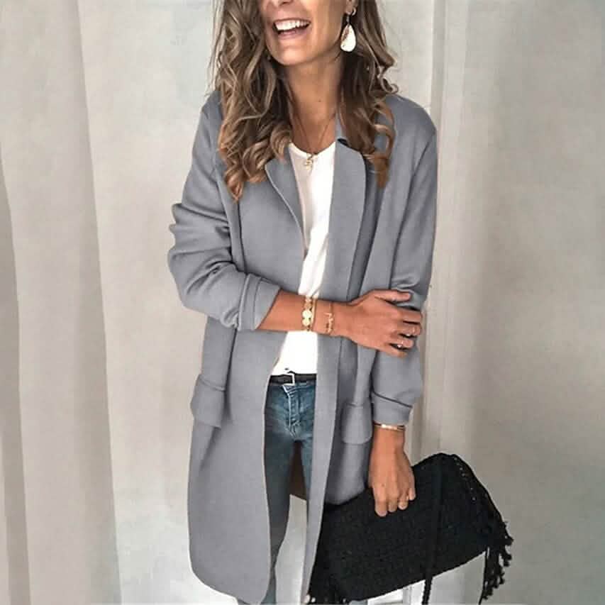 Women's Blazer Outdoor Coat Gray Women's Outerwear - Tophatter Daily Deals