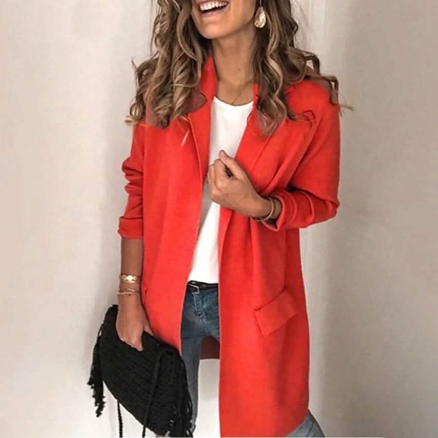 Women's Blazer Outdoor Coat Red Women's Outerwear - Tophatter Daily Deals