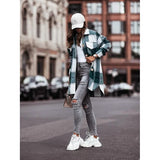 Women's Blouse Shirt Shacket Button Pocket Long Sleeve Women's Tops - Tophatter Daily Deals