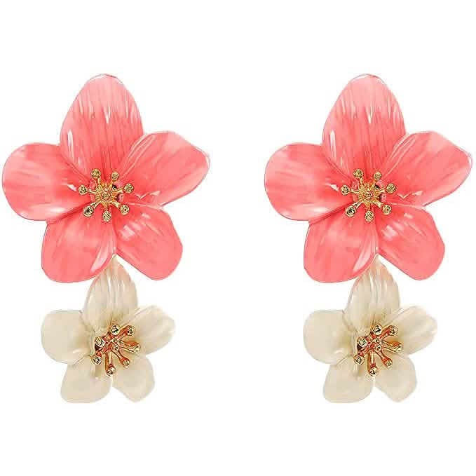 Women's Boho Flower Shaped Daisy Stud Earrings Pink Earrings - Tophatter Daily Deals