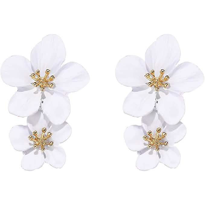 Women's Boho Flower Shaped Daisy Stud Earrings White Earrings - Tophatter Daily Deals
