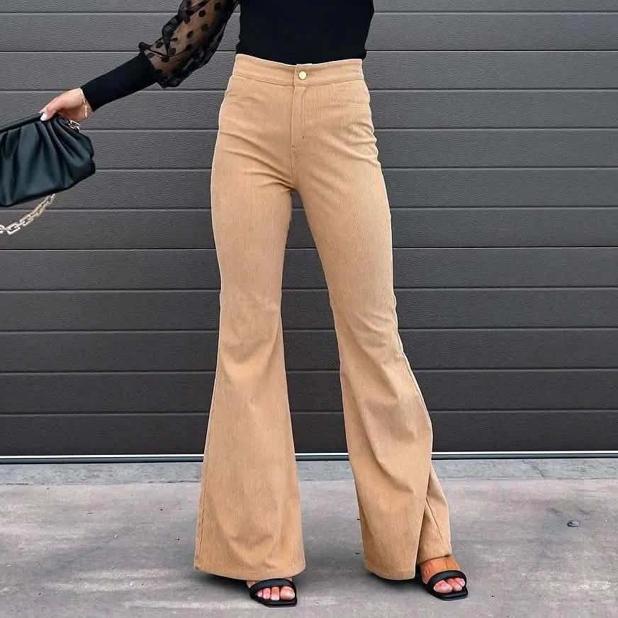 Women's Bootcut Pants Trousers Jeans Corduroy Khaki Women's Bottoms - Tophatter Daily Deals