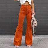 Women's Bootcut Pants Trousers Jeans Corduroy Orange Women's Bottoms - Tophatter Daily Deals