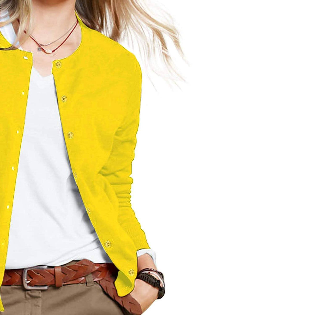 Women's Button Down Crew Neck Long Sleeve Soft Knit Cardigan Sweaters Women's Outerwear - Tophatter Daily Deals