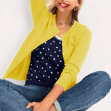 Women's Button Down Crew Neck Long Sleeve Soft Knit Cardigan Sweaters Women's Outerwear - Tophatter Daily Deals