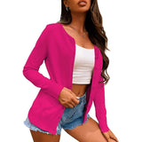 Women's Button Down Crew Neck Long Sleeve Soft Knit Cardigan Sweaters Rose Women's Outerwear - Tophatter Daily Deals