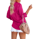 Women's Button Down Shirts Satin V Neck Long Sleeve Women's Tops - Tophatter Daily Deals