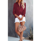Women's Button Down Shirts Satin V Neck Long Sleeve Women's Tops - Tophatter Daily Deals