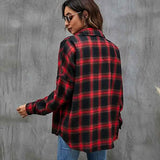 Women's Button Flannel Shirt Plaid Long Sleeve Top Women's Tops - Tophatter Daily Deals