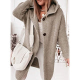 Women's Button Knitted Cardigan Sweater Khaki Women's Outerwear - Tophatter Daily Deals