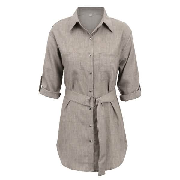 Women's Buttons Turn-Down Casual Shirt Dress Women's Dresses - Tophatter Daily Deals