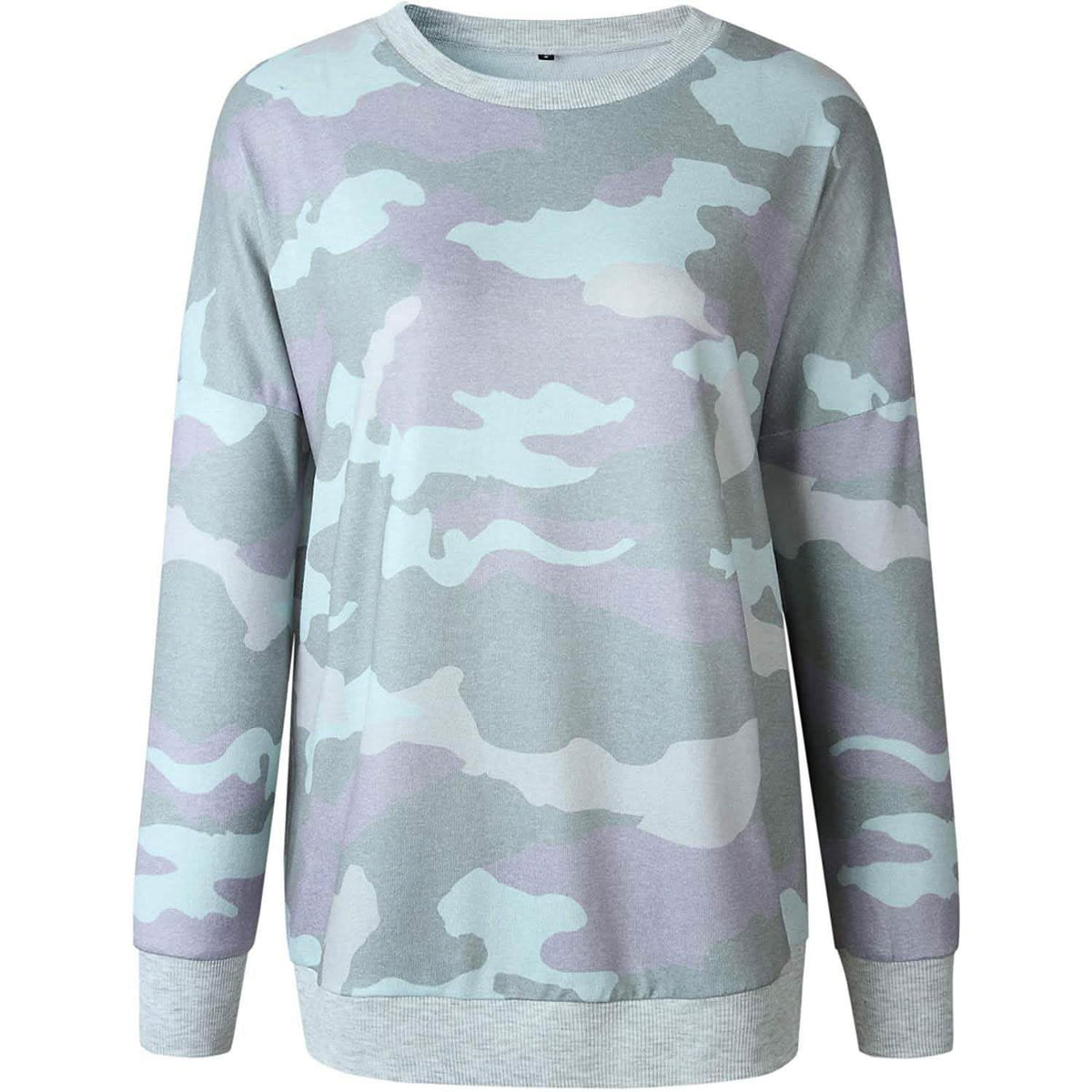 Women's Camouflage Print Casual Leopard Pullover Long Sleeve Sweatshirts Women's Tops - Tophatter Daily Deals