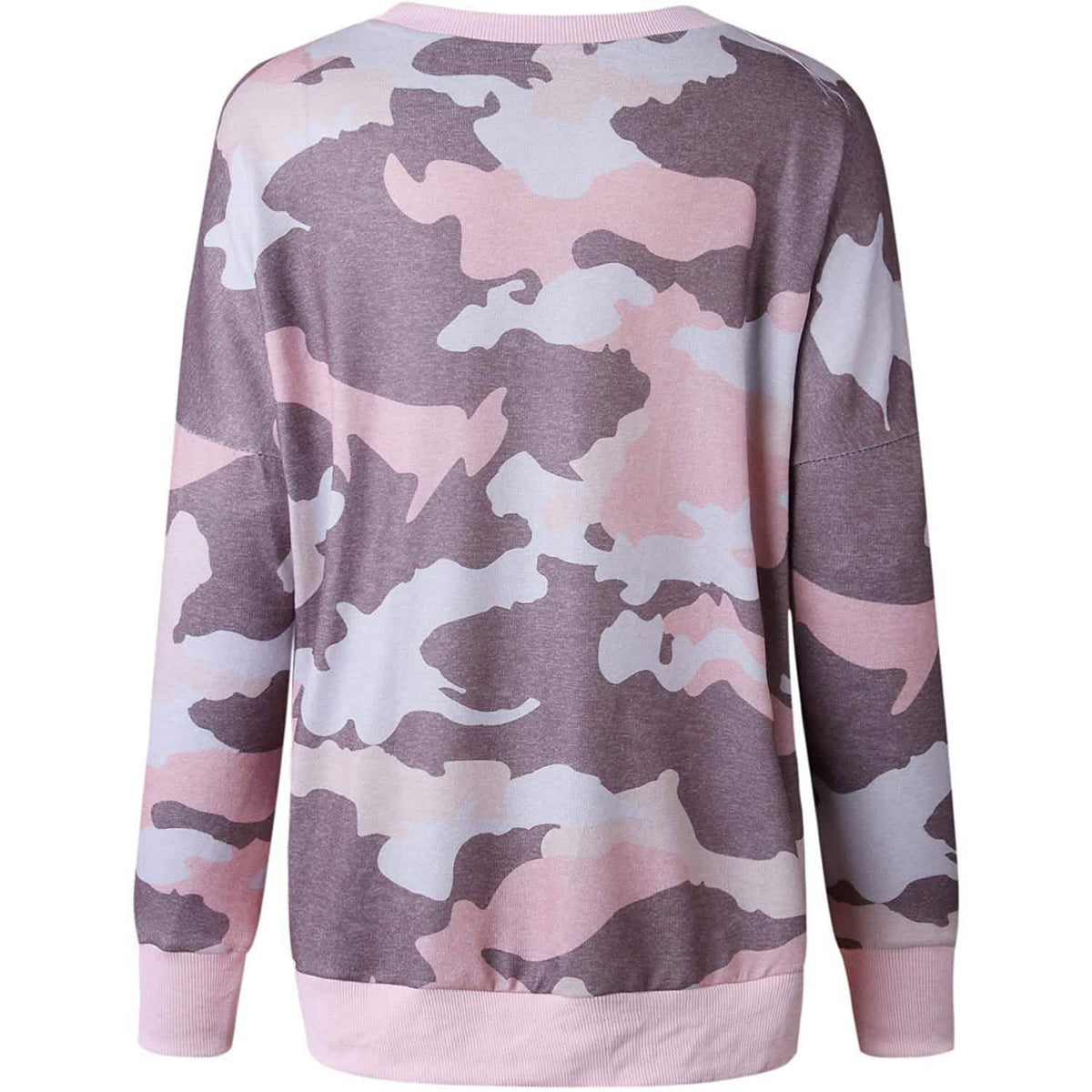 Women's Camouflage Print Casual Leopard Pullover Long Sleeve Sweatshirts Women's Tops - Tophatter Daily Deals
