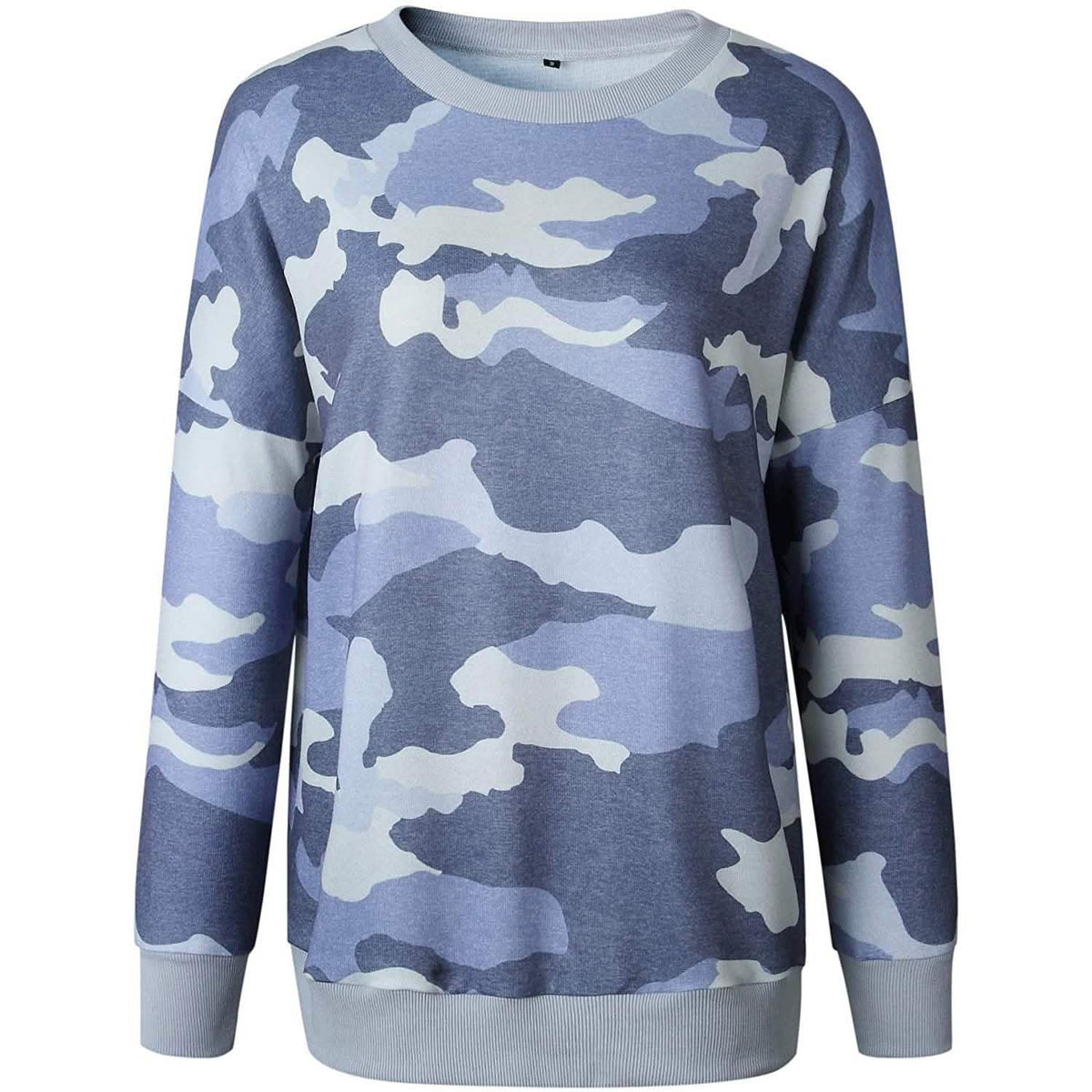 Women's Camouflage Print Casual Leopard Pullover Long Sleeve Sweatshirts Women's Tops - Tophatter Daily Deals