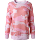 Women's Camouflage Print Casual Leopard Pullover Long Sleeve Sweatshirts Women's Tops - Tophatter Daily Deals