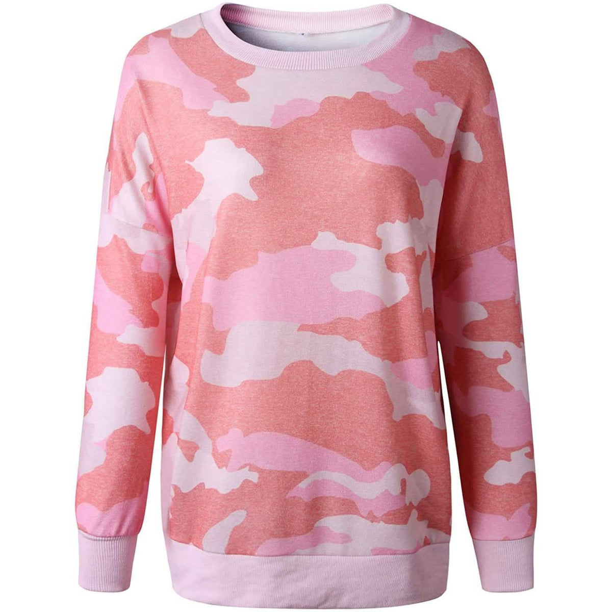 Women's Camouflage Print Casual Leopard Pullover Long Sleeve Sweatshirts Women's Tops - Tophatter Daily Deals