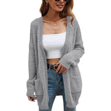Women's Cardigan Knitted Sweater Jacket Gray Women's Outerwear - Tophatter Daily Deals