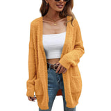 Women's Cardigan Knitted Sweater Jacket Yellow Women's Outerwear - Tophatter Daily Deals
