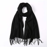 Women's Cashmere Wool Scarf Black Gloves, Scarves & Earmuffs - Tophatter Daily Deals