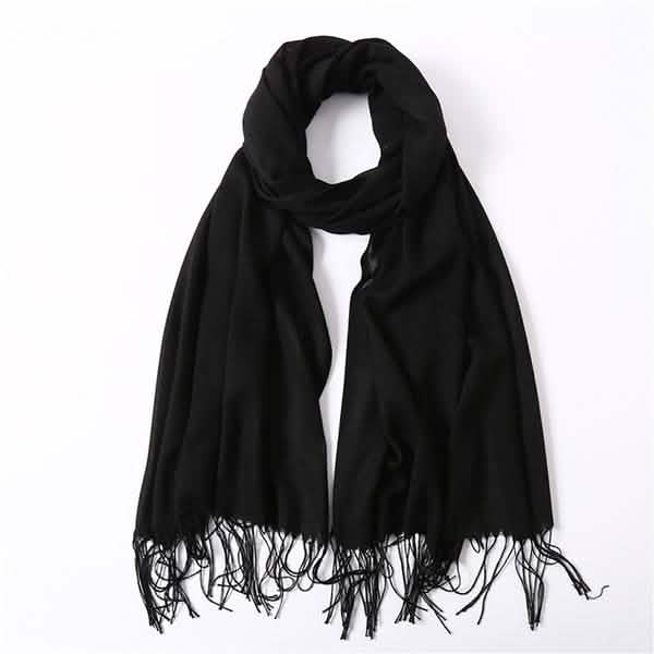 Women's Cashmere Wool Scarf Black Gloves, Scarves & Earmuffs - Tophatter Daily Deals