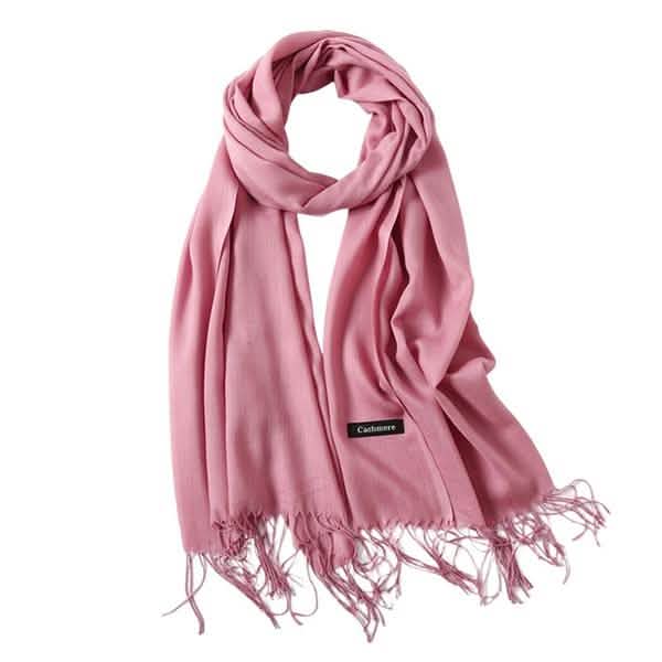 Women's Cashmere Wool Scarf Dark Pink Gloves, Scarves & Earmuffs - Tophatter Daily Deals